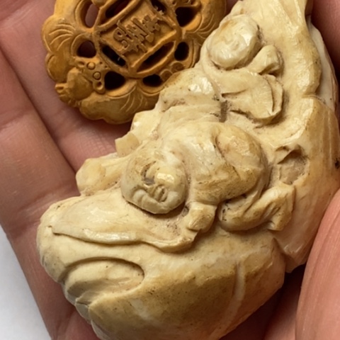 玩***主牛骨把件藏传小元素配饰饰品