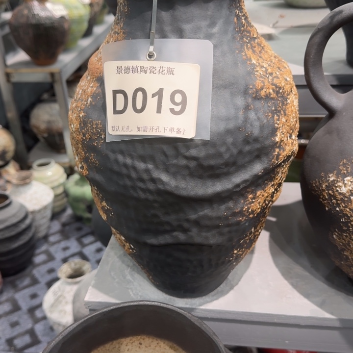 z***g瓷片景德镇高温花器编码019高36口10默认无孔