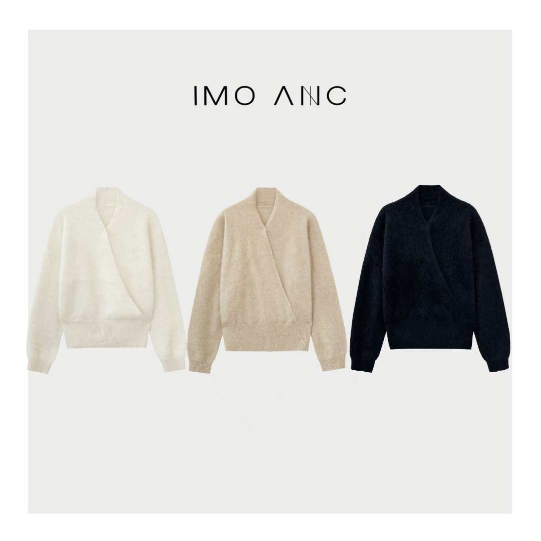 IM SO FANCY温柔感交叠v领毛衣SQ2345