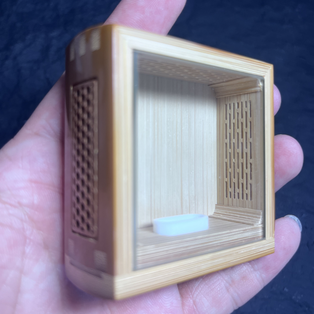 三面开窗金钟竹蛉盒鸣虫器具老玉竹纯手工榫卯结构