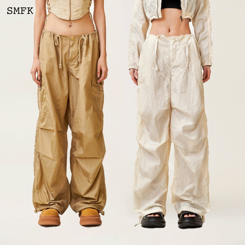 SMFK十字花经典伞兵裤 UP002B1 时尚阔身宽松长裤 3色 陈丽君同款