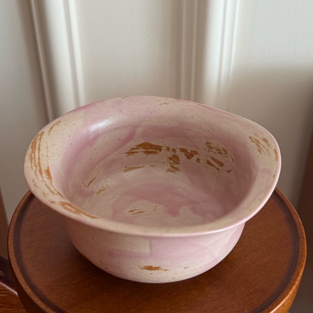 粉引小草帽碗甜品下午茶酸奶碗手工釉下彩4.5英寸粉色帽子碗