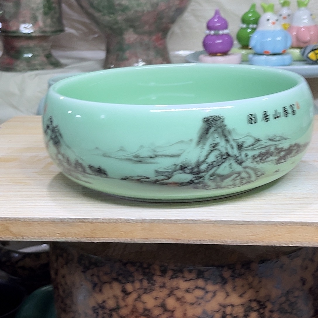陶瓷绿植多肉微瑕花盆外口径：18*7.5无孔