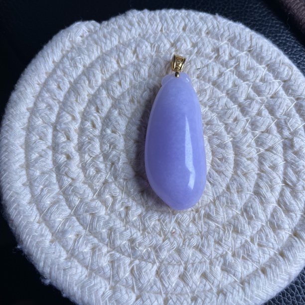 镶嵌天然A货翡翠冰紫福瓜时尚简约百搭颈饰