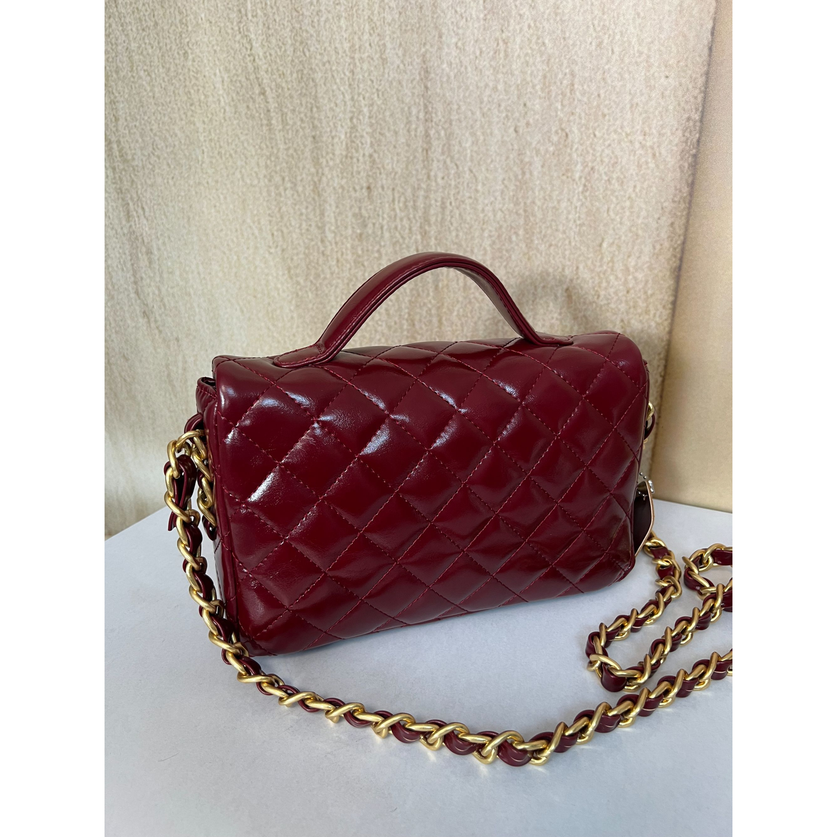 TOLEX2025新款手工时尚百搭双袋真皮女包红色