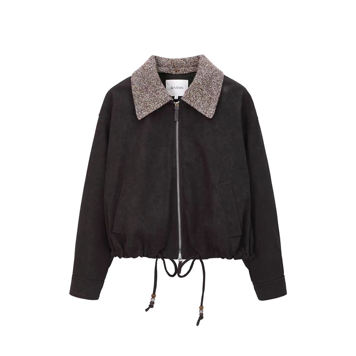 【AVVENN】设计师品牌26新春新品百搭拼接抽绳夹克外套AK10105548