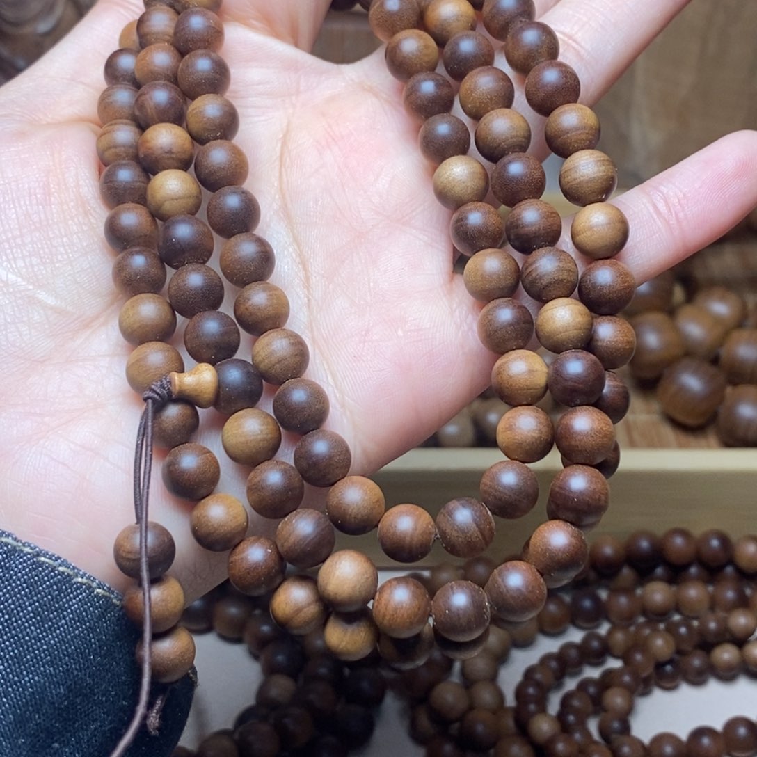 檀香木手串/手链空***酱手串0.8