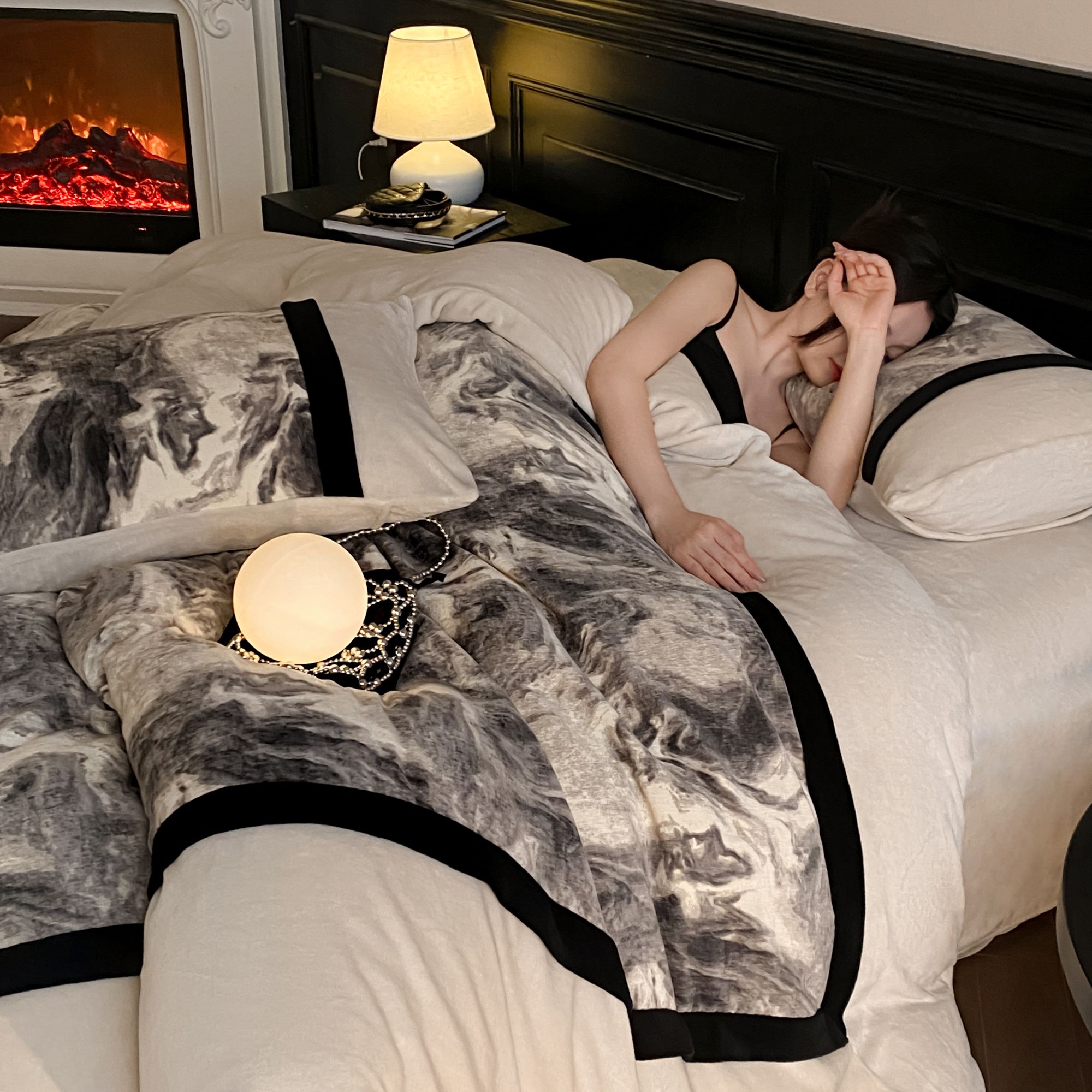 巢尔【凯瑟琳】牛奶绒四件套双面加厚网红床单冬季保暖主卧毛绒床品