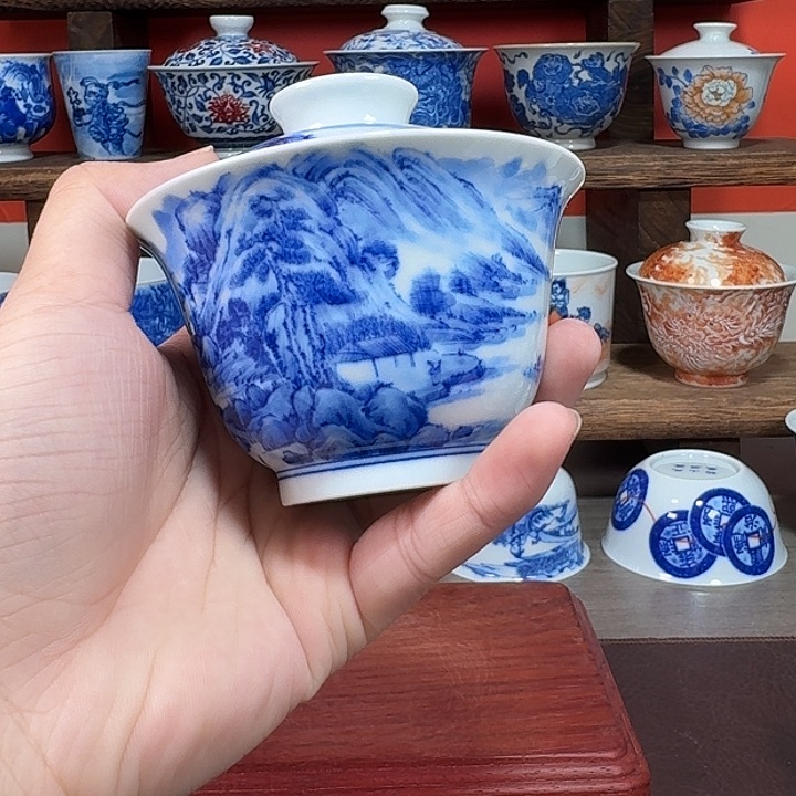 杯大****扬现代景德镇陶瓷盖碗