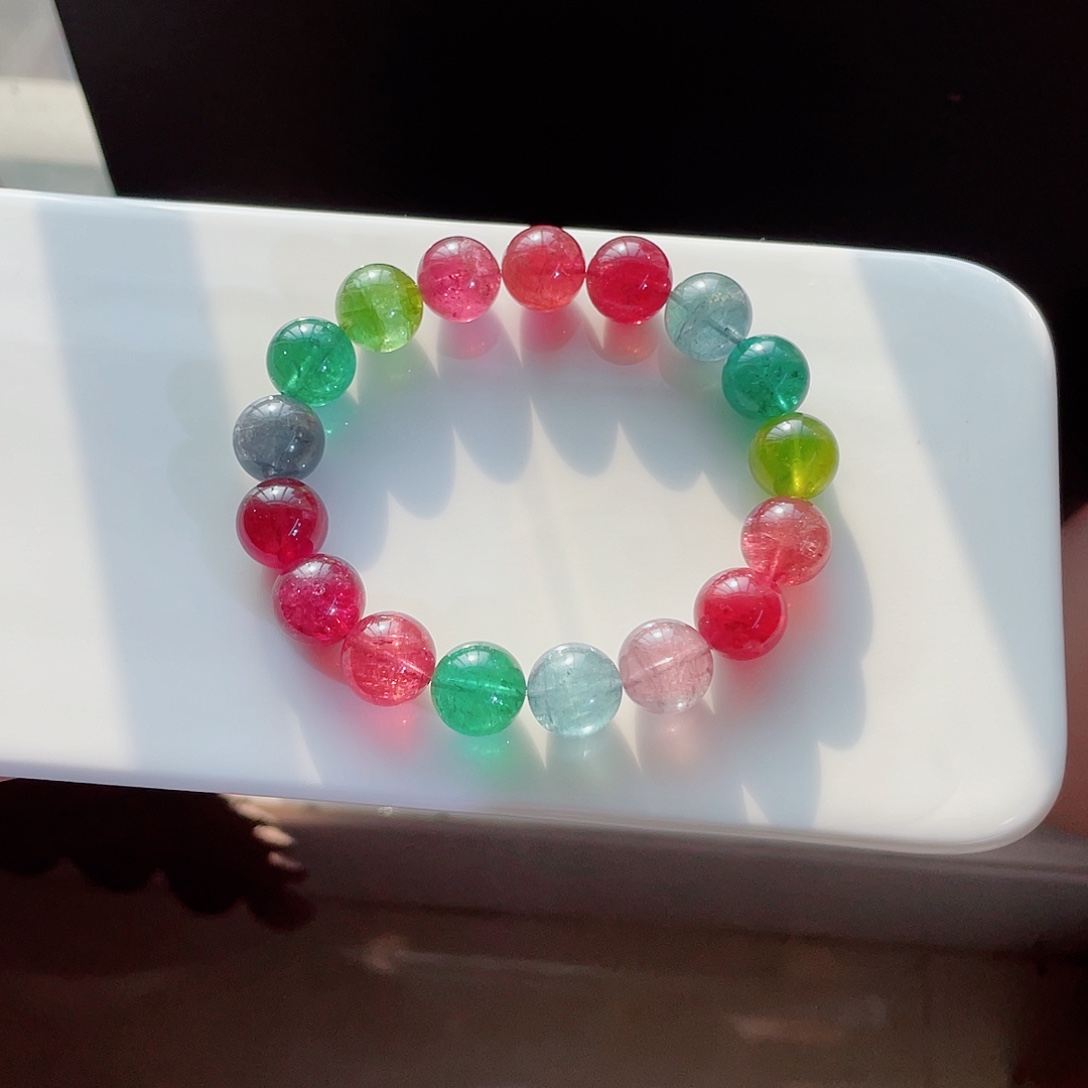 碧玺未镶嵌手链12mm左右