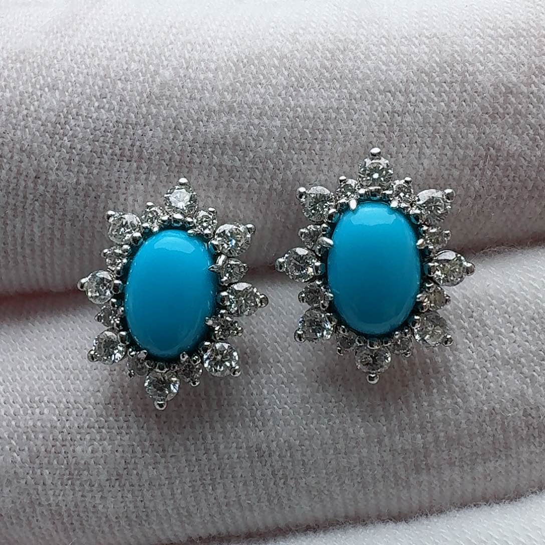 绿松石珠宝奇石银S925镶嵌