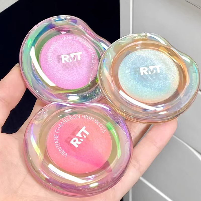 罗小曼高光变色龙细闪三色偏光水光生姜珠光哑光提亮一体修容盘女