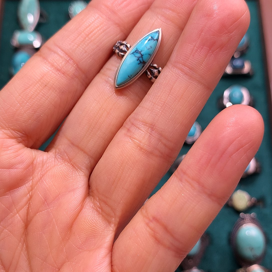 绿松石挂件银S925镶嵌