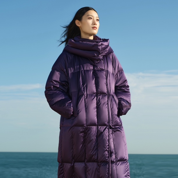 华家曼商场同款长款过膝白鸭绒加厚保暖羽绒服