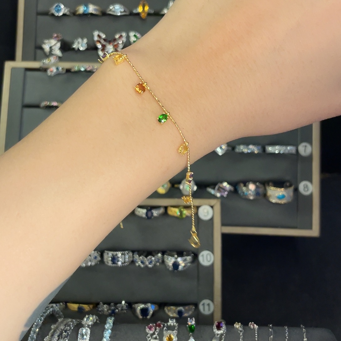 手链透辉石银S925镶嵌