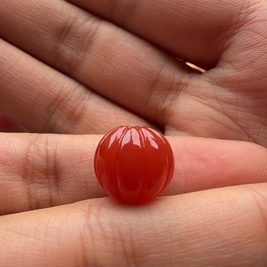 罐***肉南红玛瑙未镶嵌瓜珠12.6