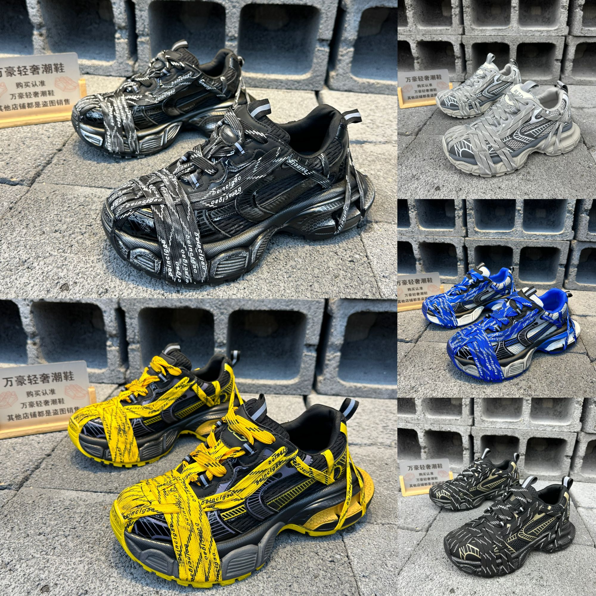 2025广州原版轻奢四季跑鞋运动老爹鞋情侣百搭低帮银灰做旧老爹鞋