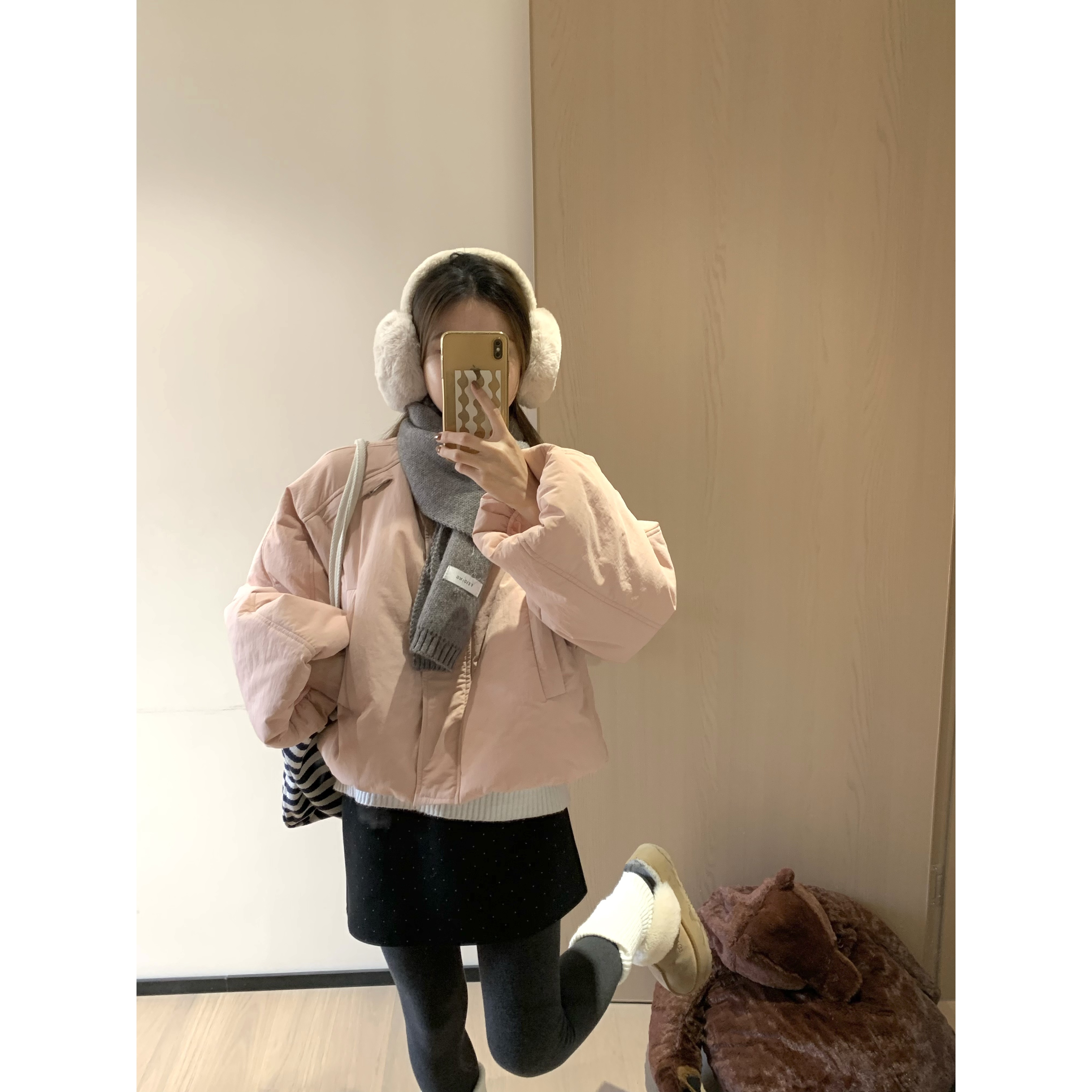 韩11秋冬暖暖南瓜短款棉服外套上衣97512