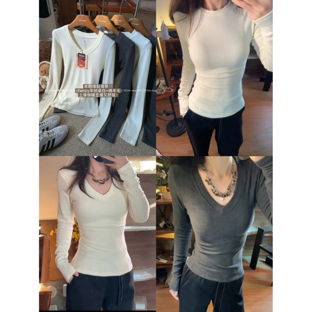 孟婆家【羊绒蛋白】320克！chency秋冬羊绒+绵羊毛v领/圆领长袖～199