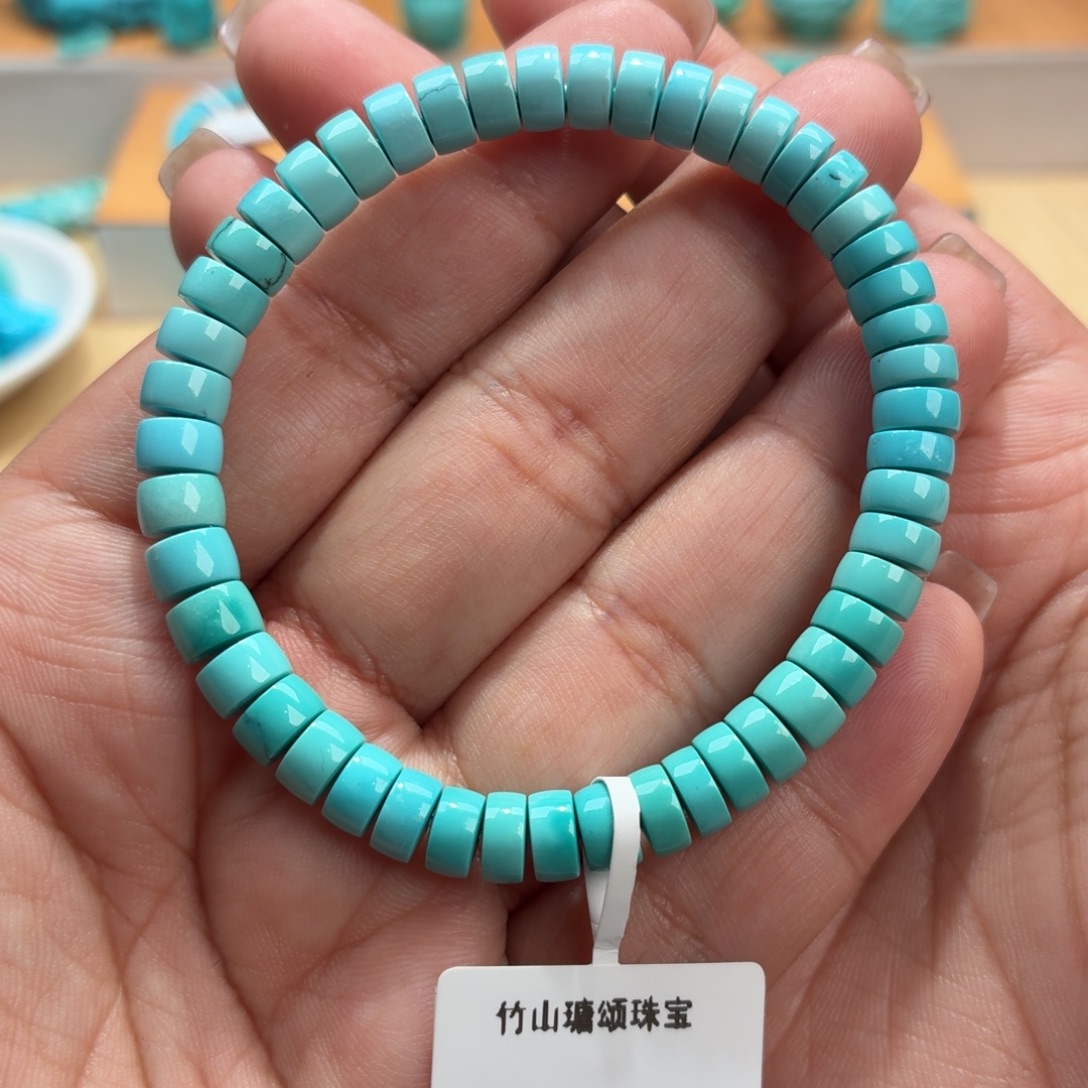 绿松石未镶嵌珠宝奇石直切6.5