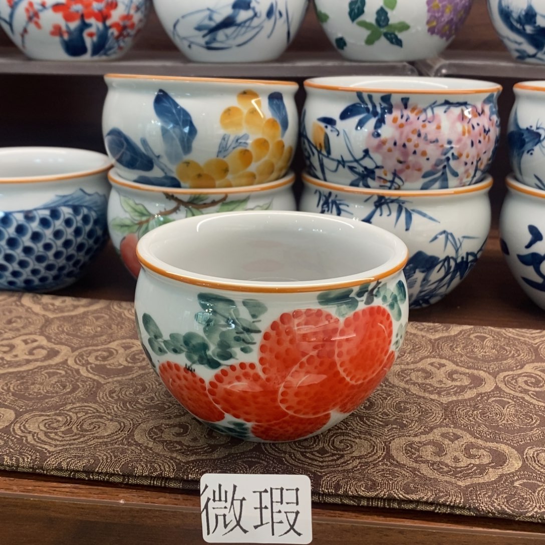釉下彩老陶泥手工绘制