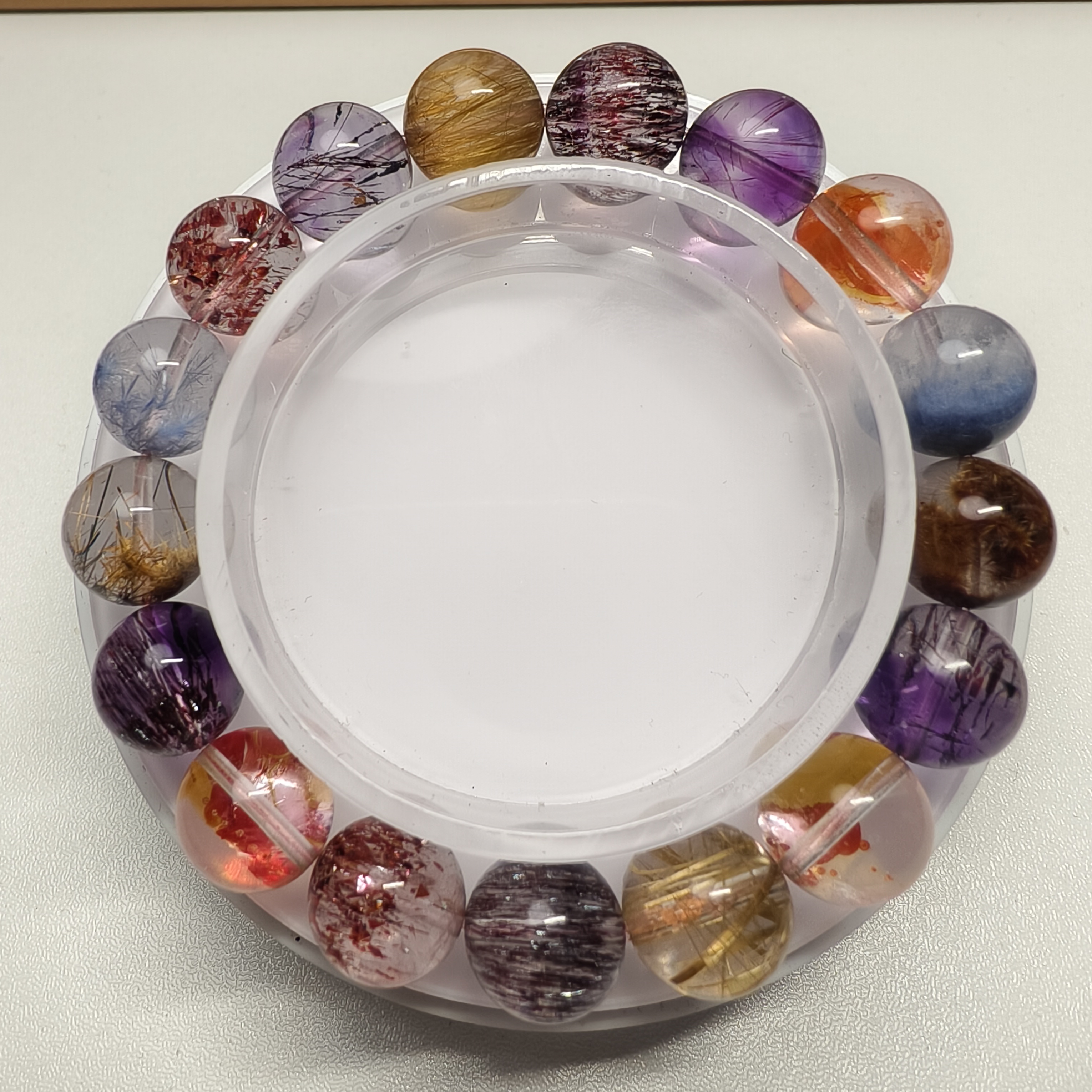 火树银花不夜天金草莓蓝线石多宝水晶约11m+改线撕毁标签不退换