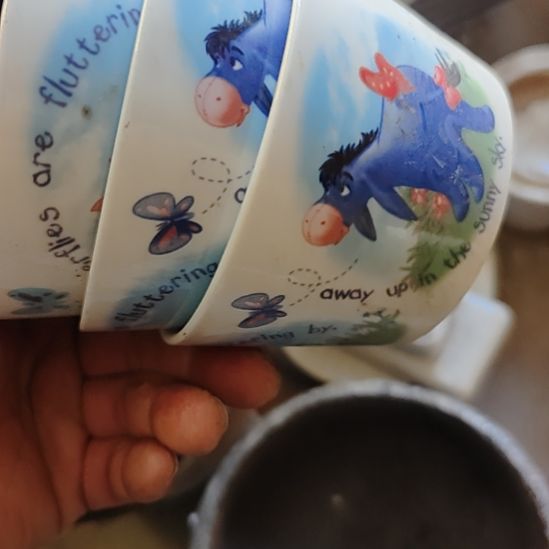 瓷发三个，卡通碗，国营四厂库存