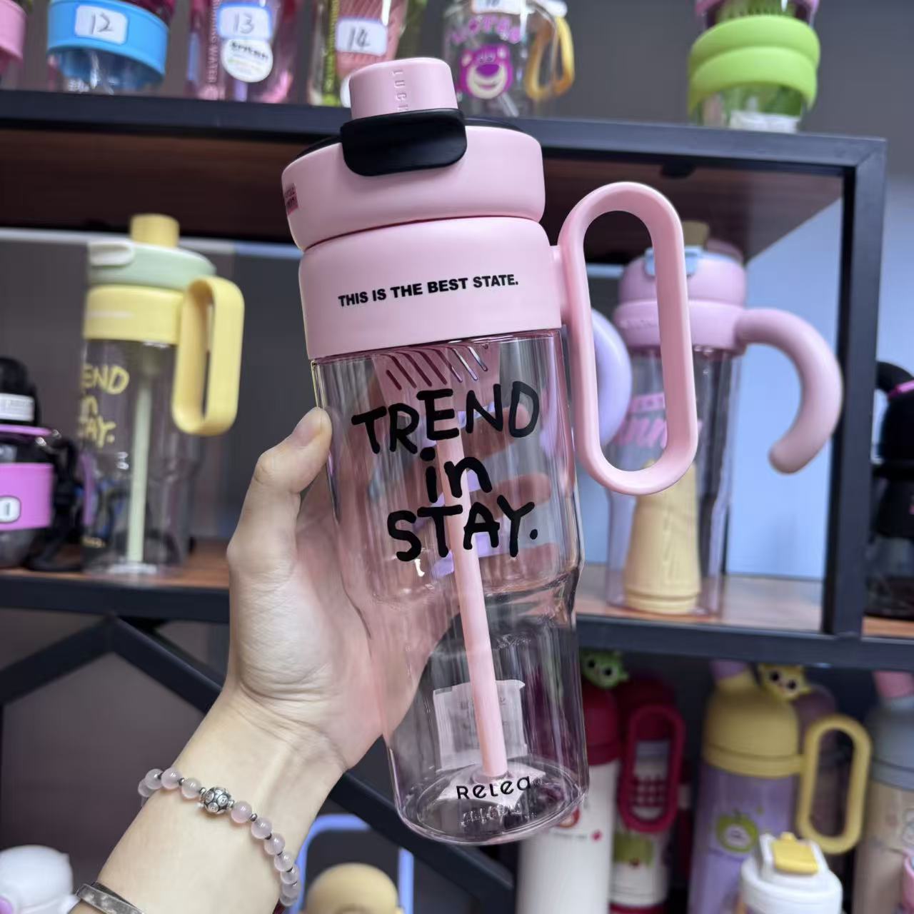 简约随手杯tritan冰霸杯便携网红双饮杯850ML