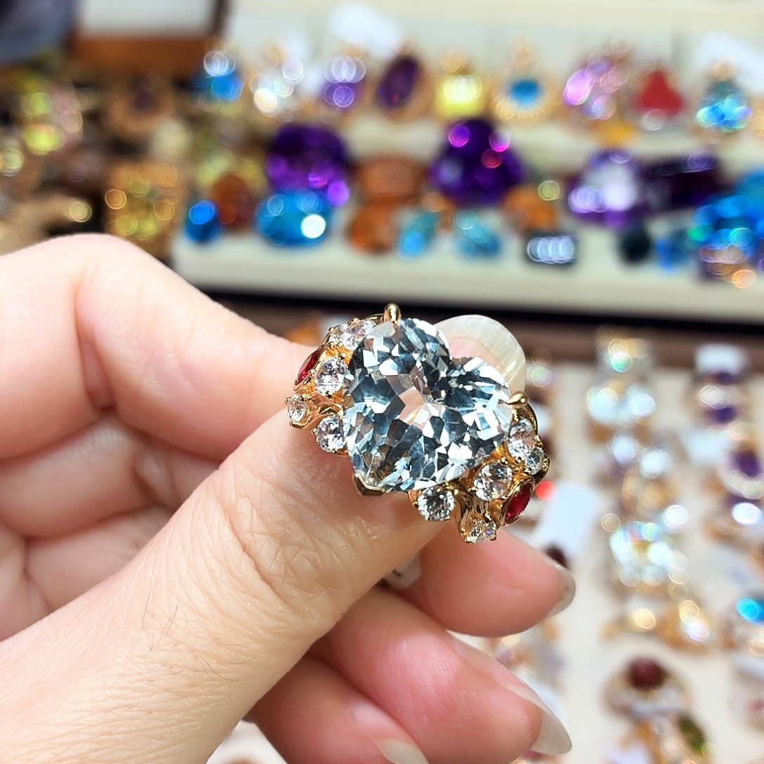 戒指银S925镶嵌托帕石