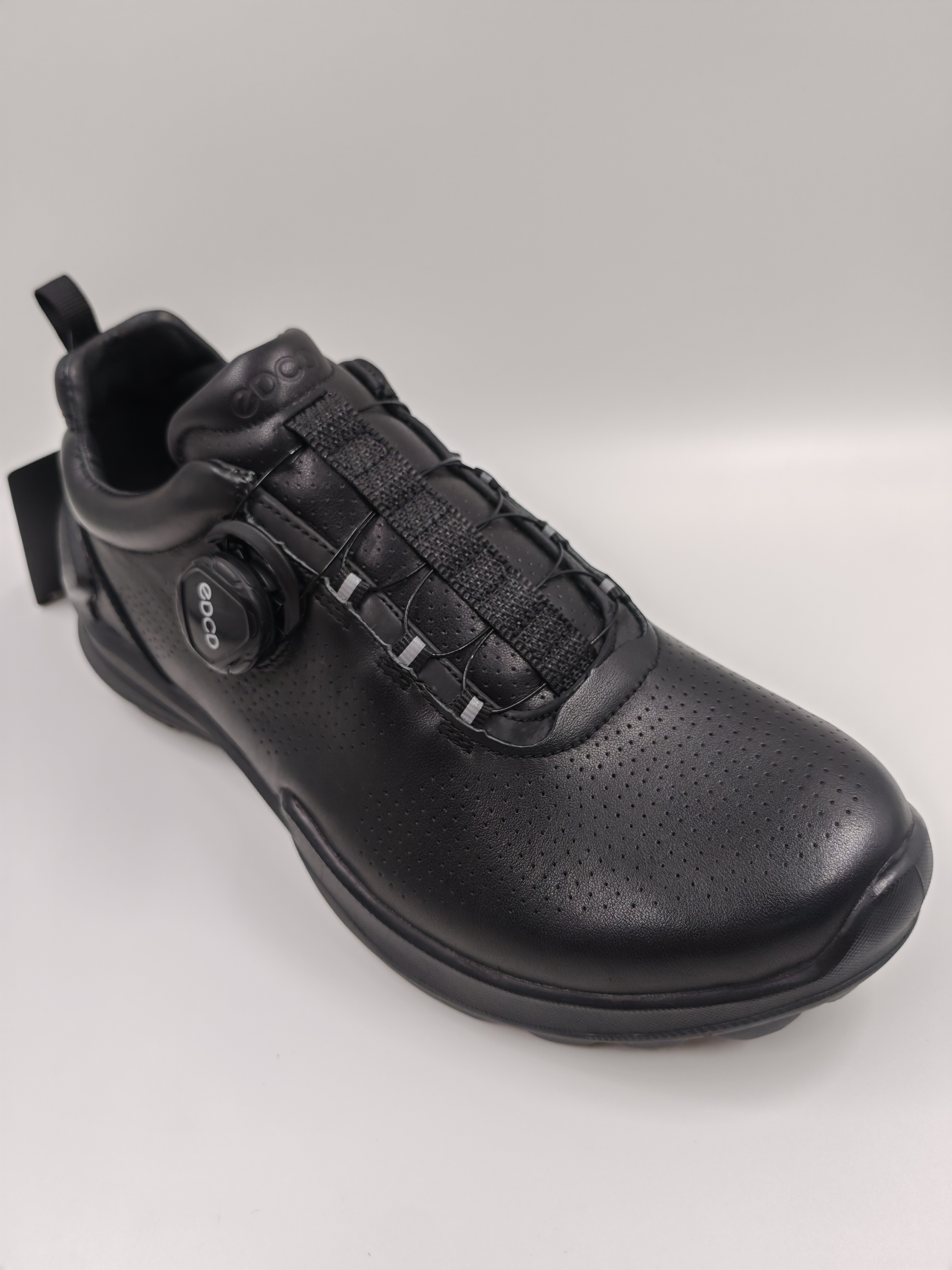 高尔夫透气纽扣防滑休闲皮鞋商务黑色时尚男士户外男款舒适百搭