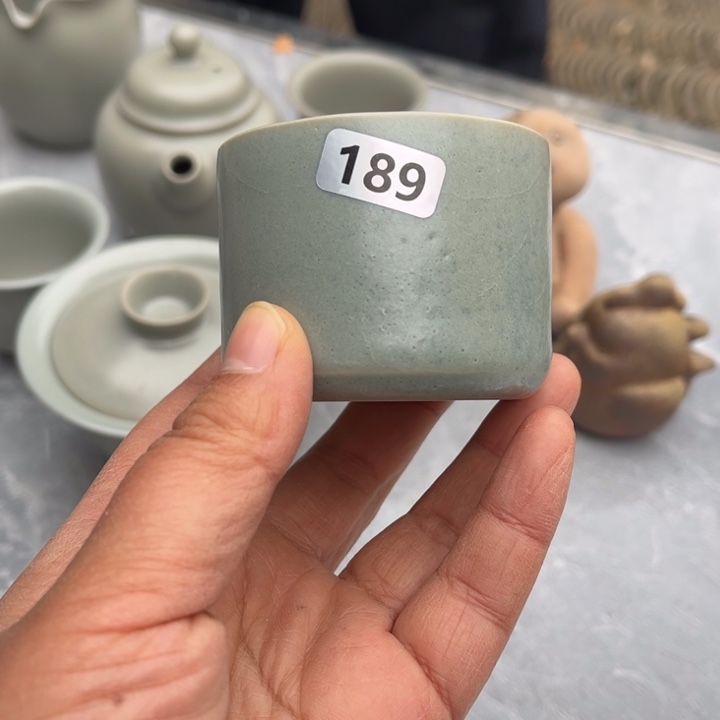 板指杯柴烧汝瓷手工