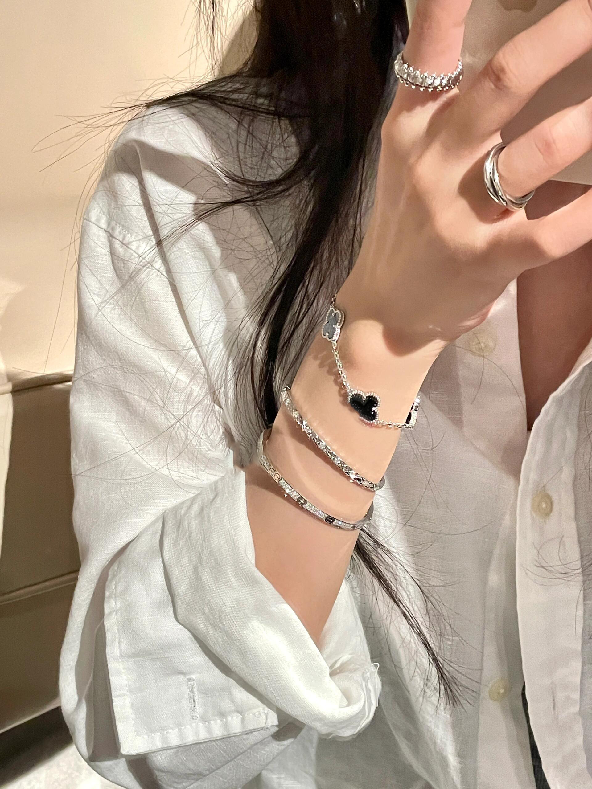 合金贝壳手链 合金贝壳五个花花手链