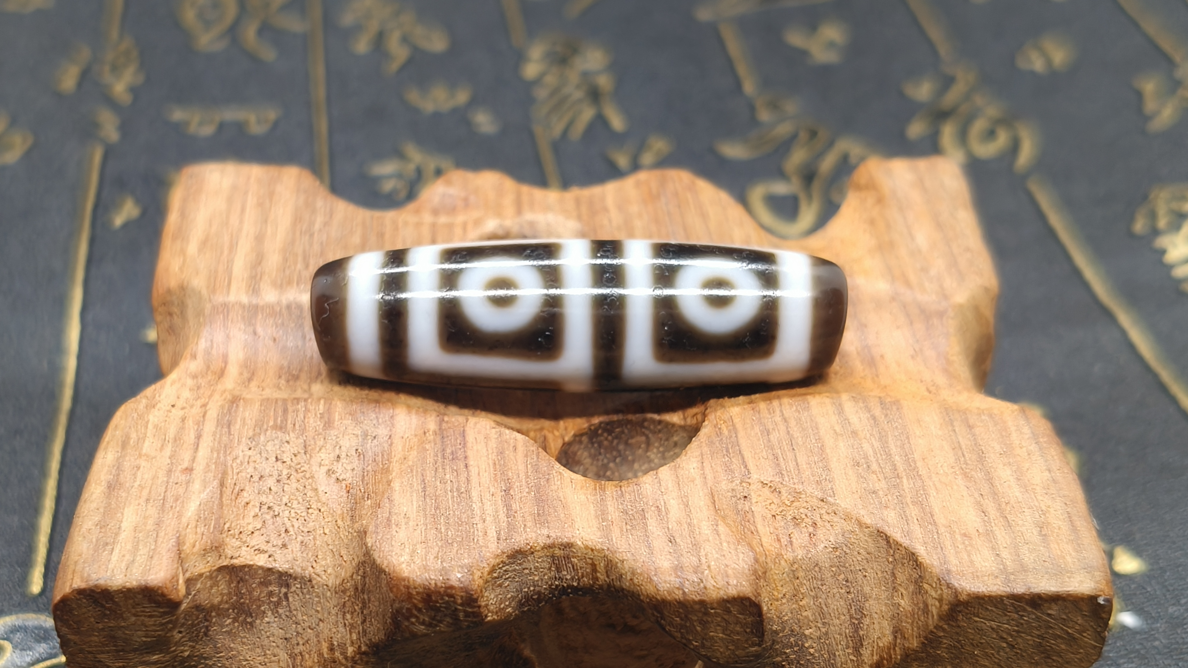 【雪微·建成极致黑白系列玛瑙珠】40+尺寸地门四眼图腾