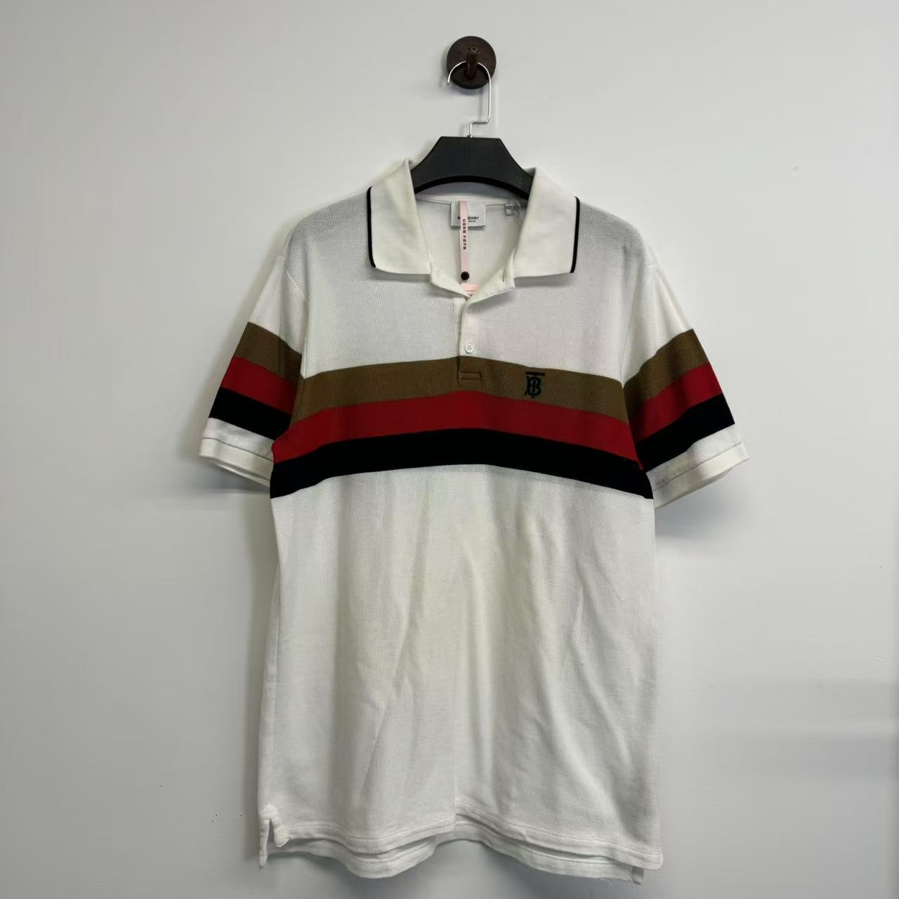 99新 BURBERRY/博柏利 TB条纹polo短袖/S码