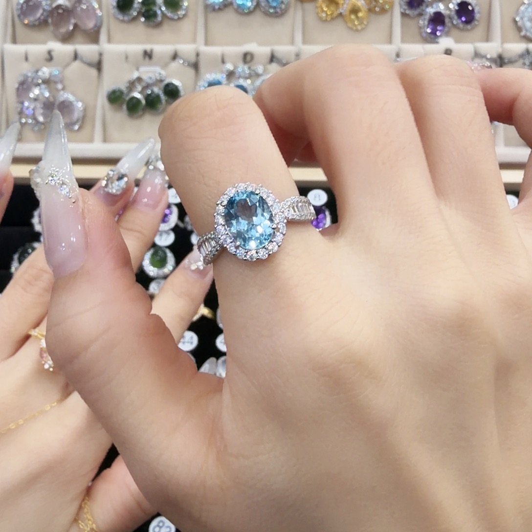 i***n银S925镶嵌戒指托帕石