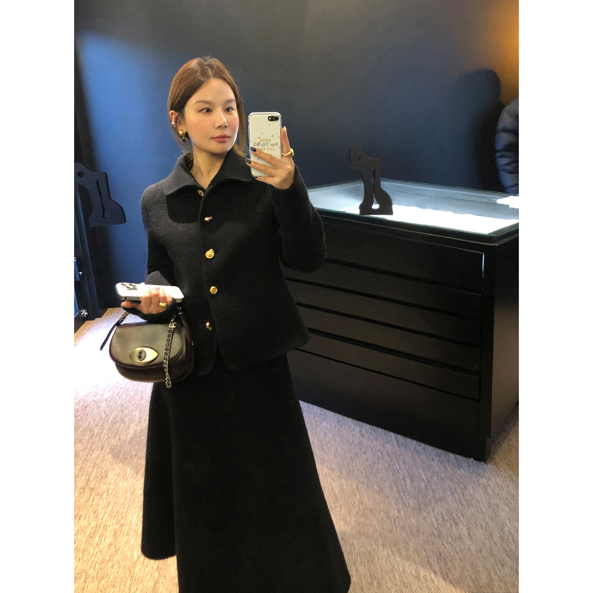 WXLSTUDIO 12/14 千金质感 重工圈圈羊毛双面呢套装