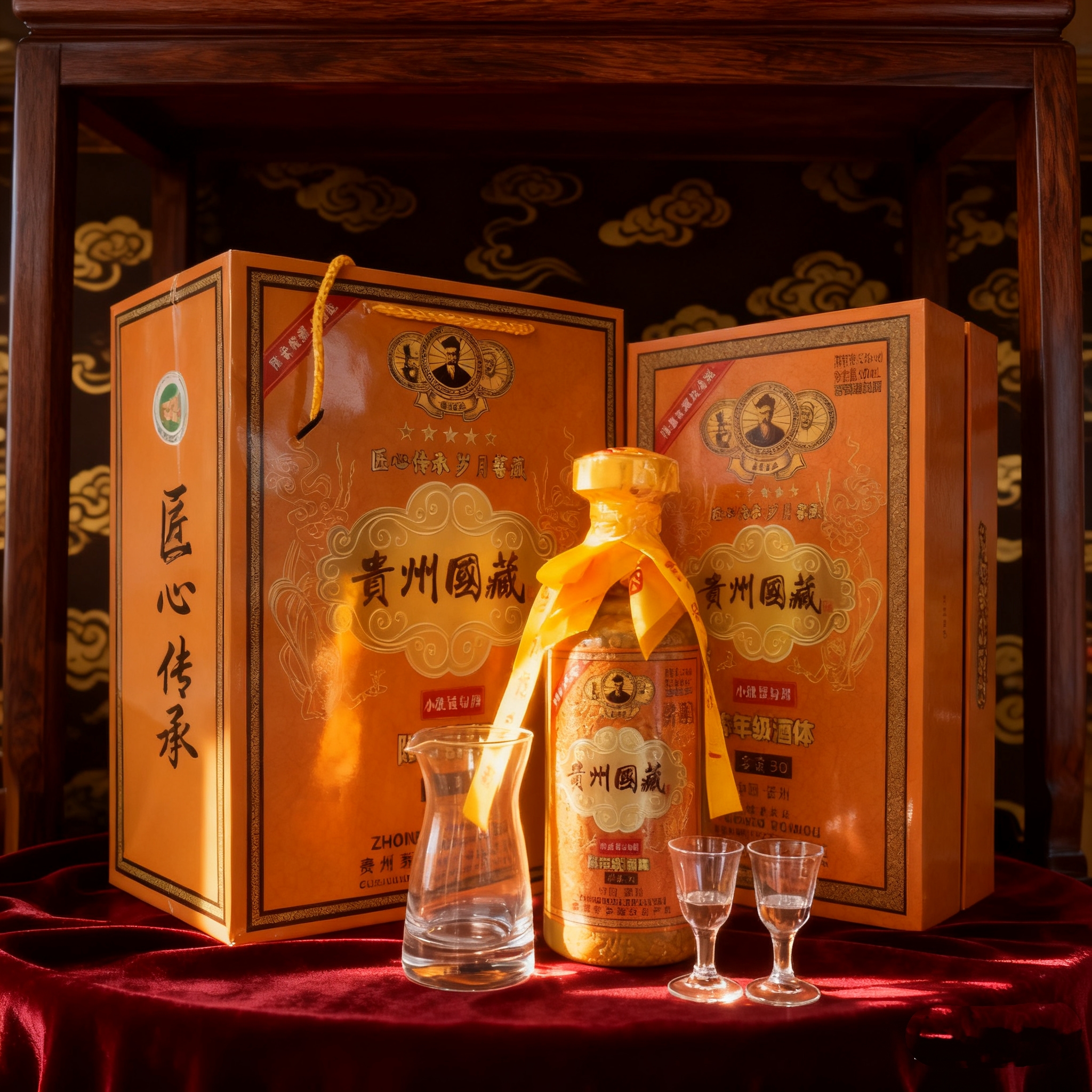 锐君贵州国藏酒【Z】 53度酱香型白酒500ml*瓶 带证书+酒具