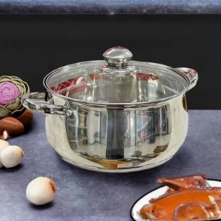 【苹果锅】24CM大肚锅不锈钢汤锅煮面煲汤大容量苹果锅炉灶通用