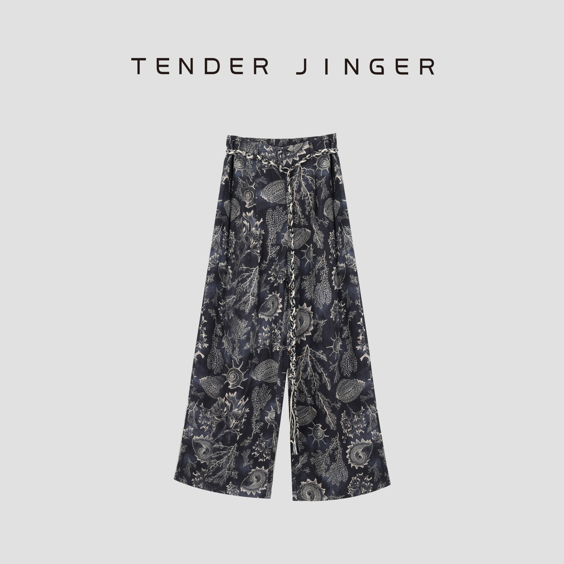 Tender Jinger高级感复古印花休闲裤T52BEI30317