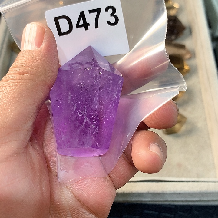 紫晶天然水晶柱子D473未镶嵌追****常