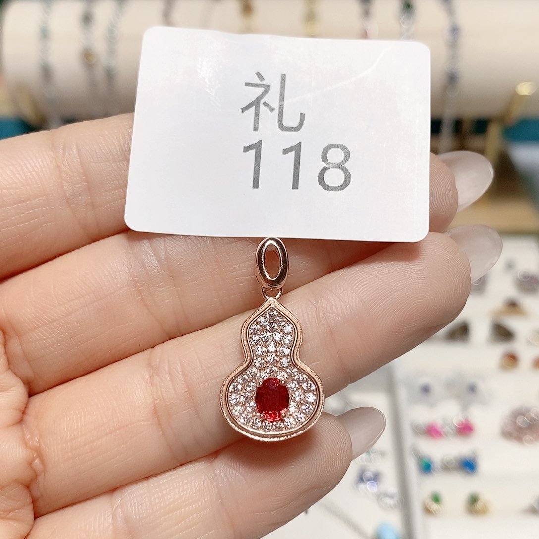 蓝宝石颈饰银S925镶嵌礼118