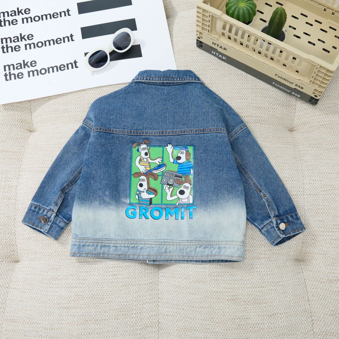 儿童秋季韩版卡通渐变小狗牛仔外套SQ1096