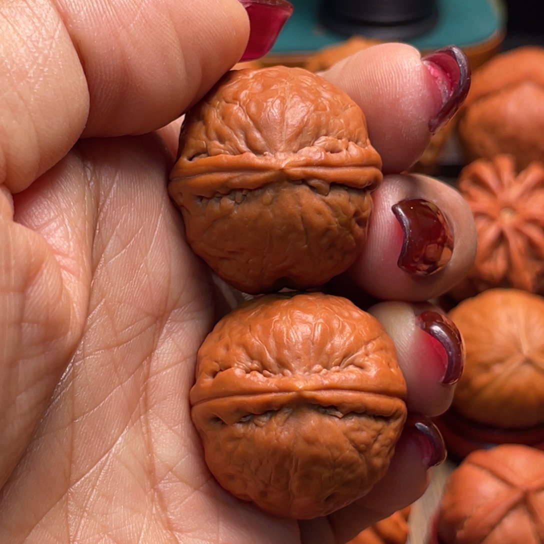 把件文玩核桃红豆