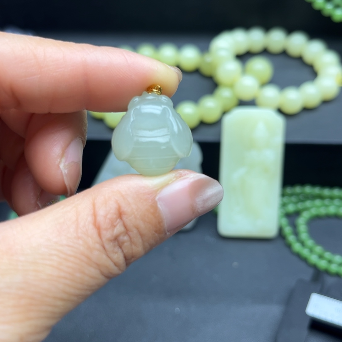 银S925镶嵌和田玉珠宝半成品