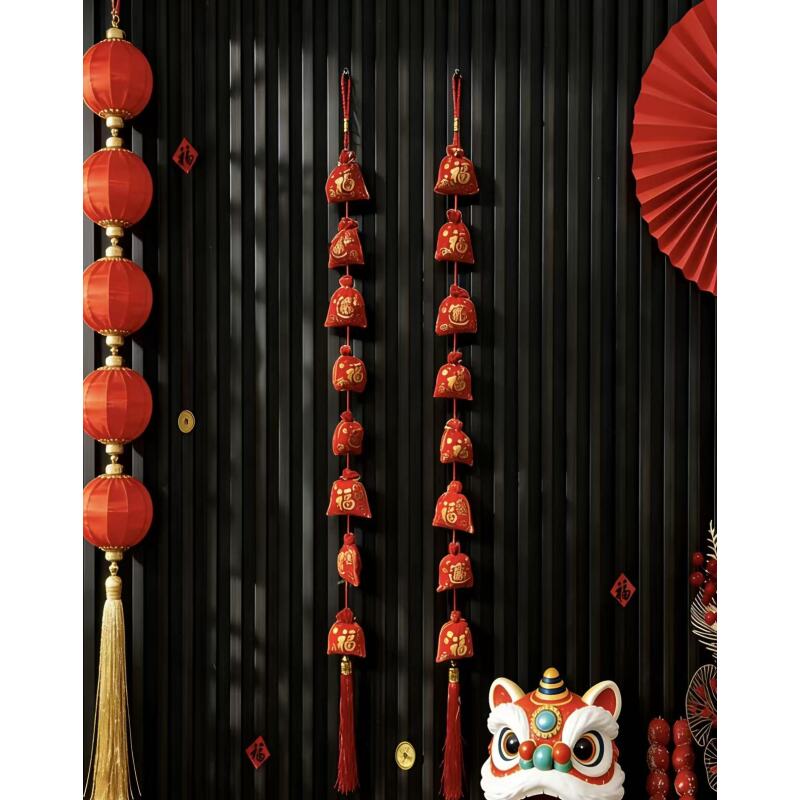 招财进宝八头钱袋喜庆挂件