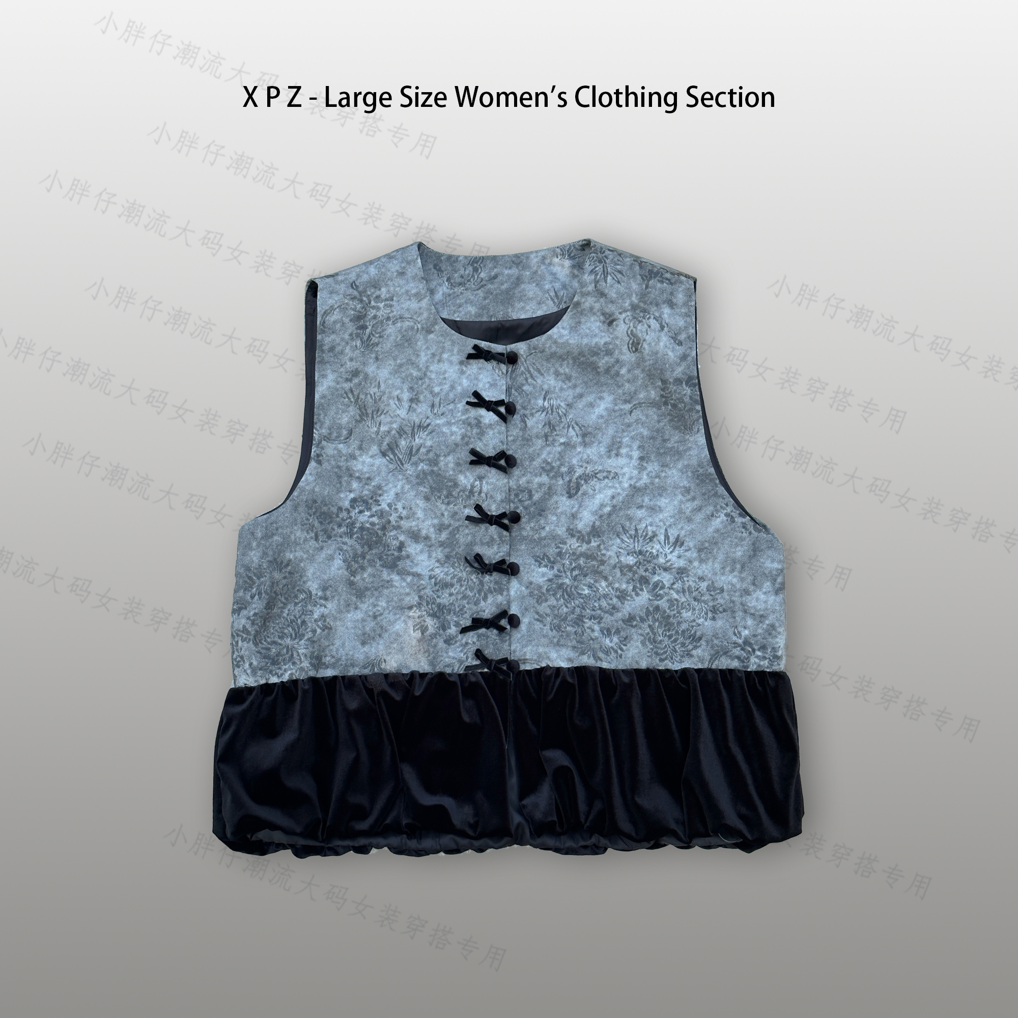 新中式国风马甲女款大码复古高级感提花上衣民族风