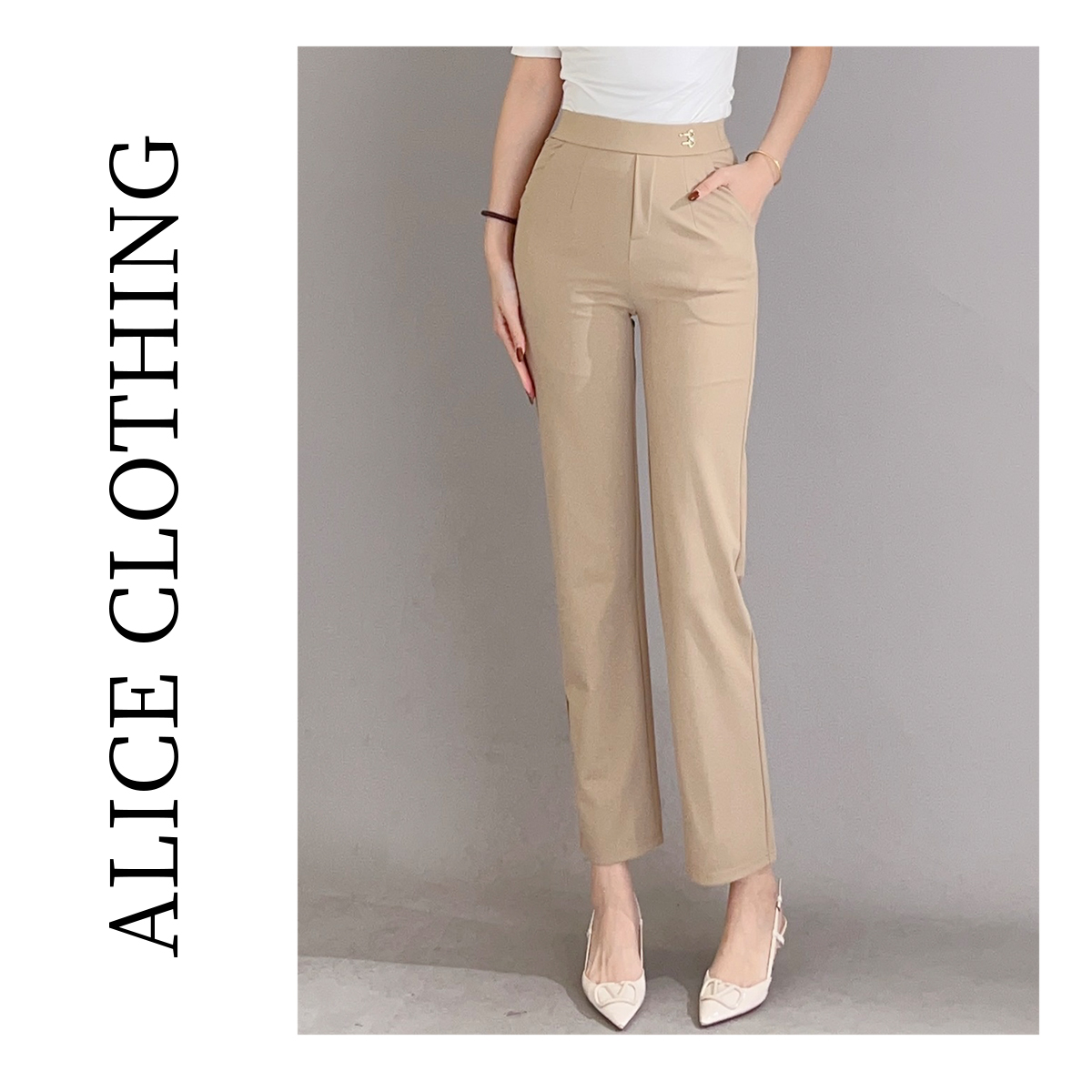 4【ALICE “班里班气”通勤长裤】垂顺有型 显瘦百搭 S621185T