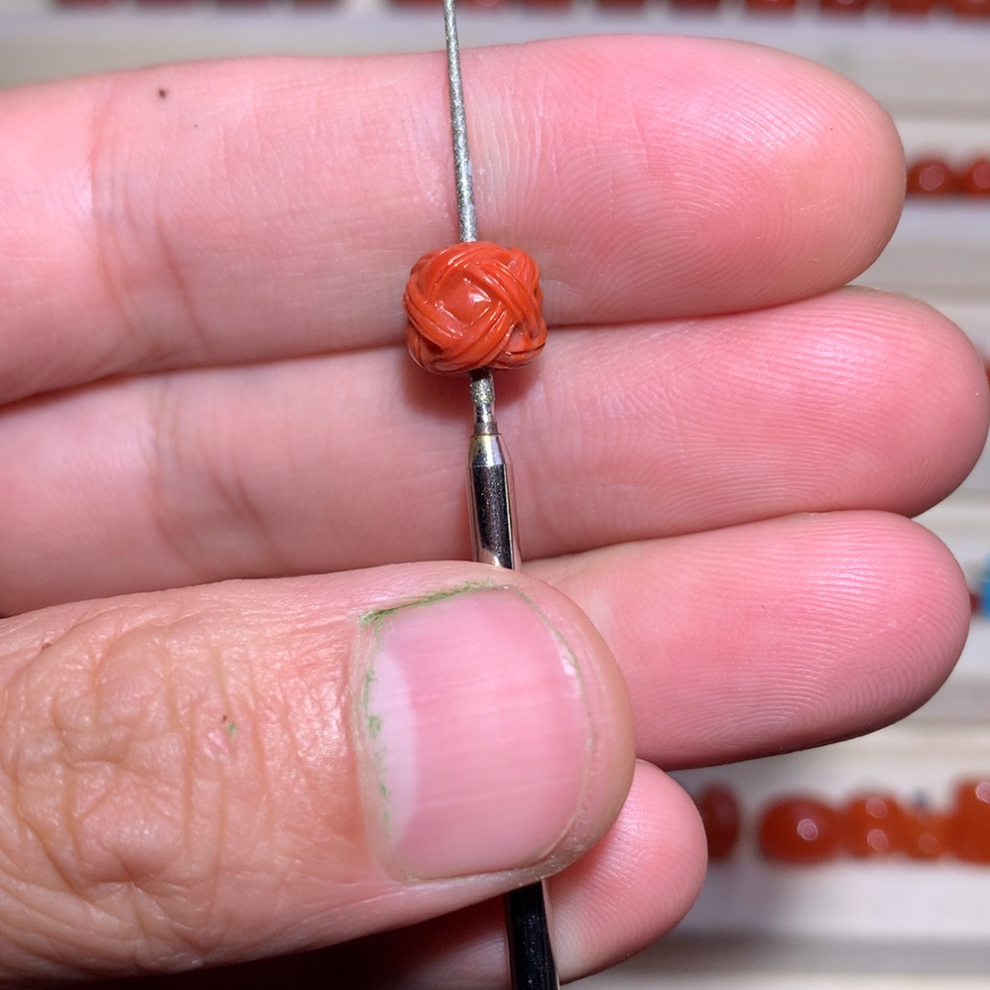 南红玛瑙未镶嵌8.6×7.6绣球珠