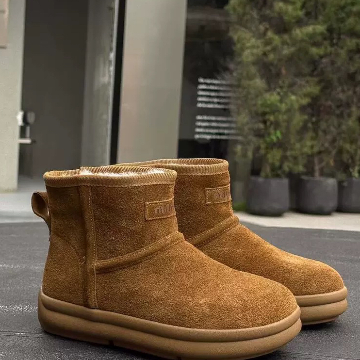 勃肯短靴雪地靴女加绒加厚保暖厚底防滑2025新款冬季雪地棉鞋棉靴