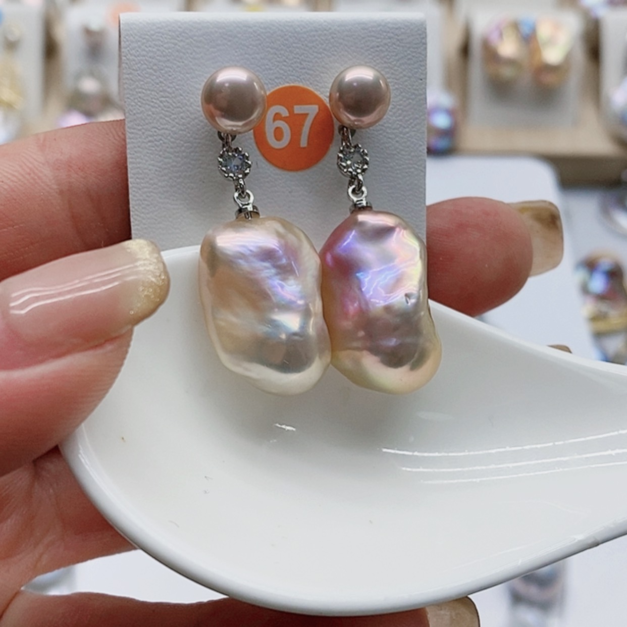 【闪购商品】银S925镶嵌淡水珍珠耳饰